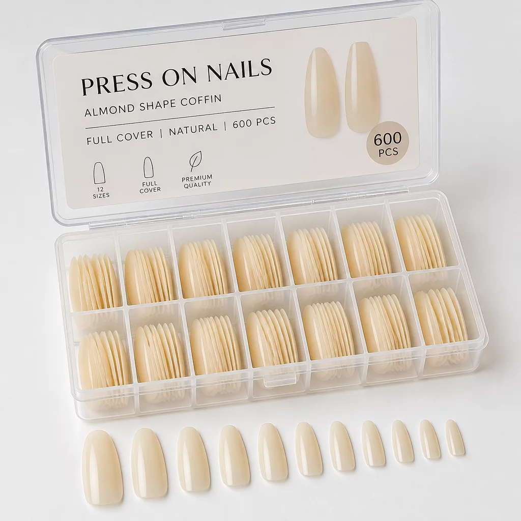 Press On Nails Almond Shape Coffin